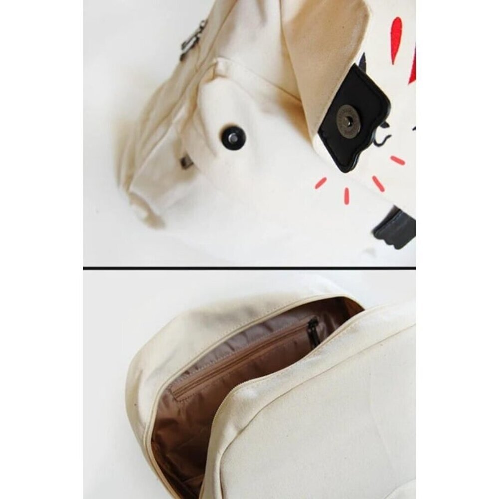 Off-White Spirit Fox Backpack - Pink Sakura Cherry Blossom - Magnetic Closure‎ - Picture 4 of 5
